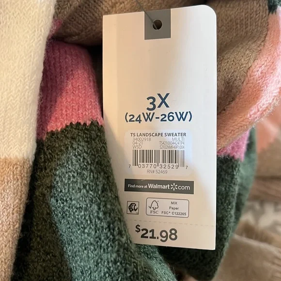 NWT Terra & Sky Women’s Plus Size Layered Sweater - Multiple Plus Sizes - Picture 7 of 11